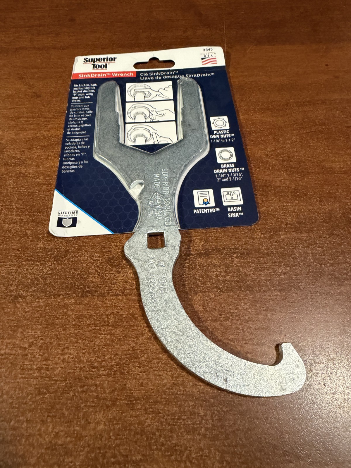 Superior Tool 03845 All-Purpose Universal Sink Drain Wrench