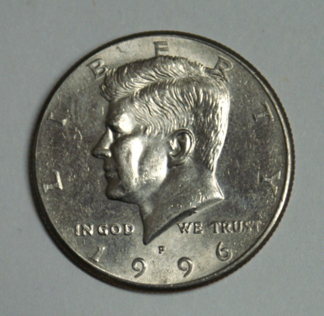 1996 P Kennedy Half Dollar Nice Die Crack Break Error SN678