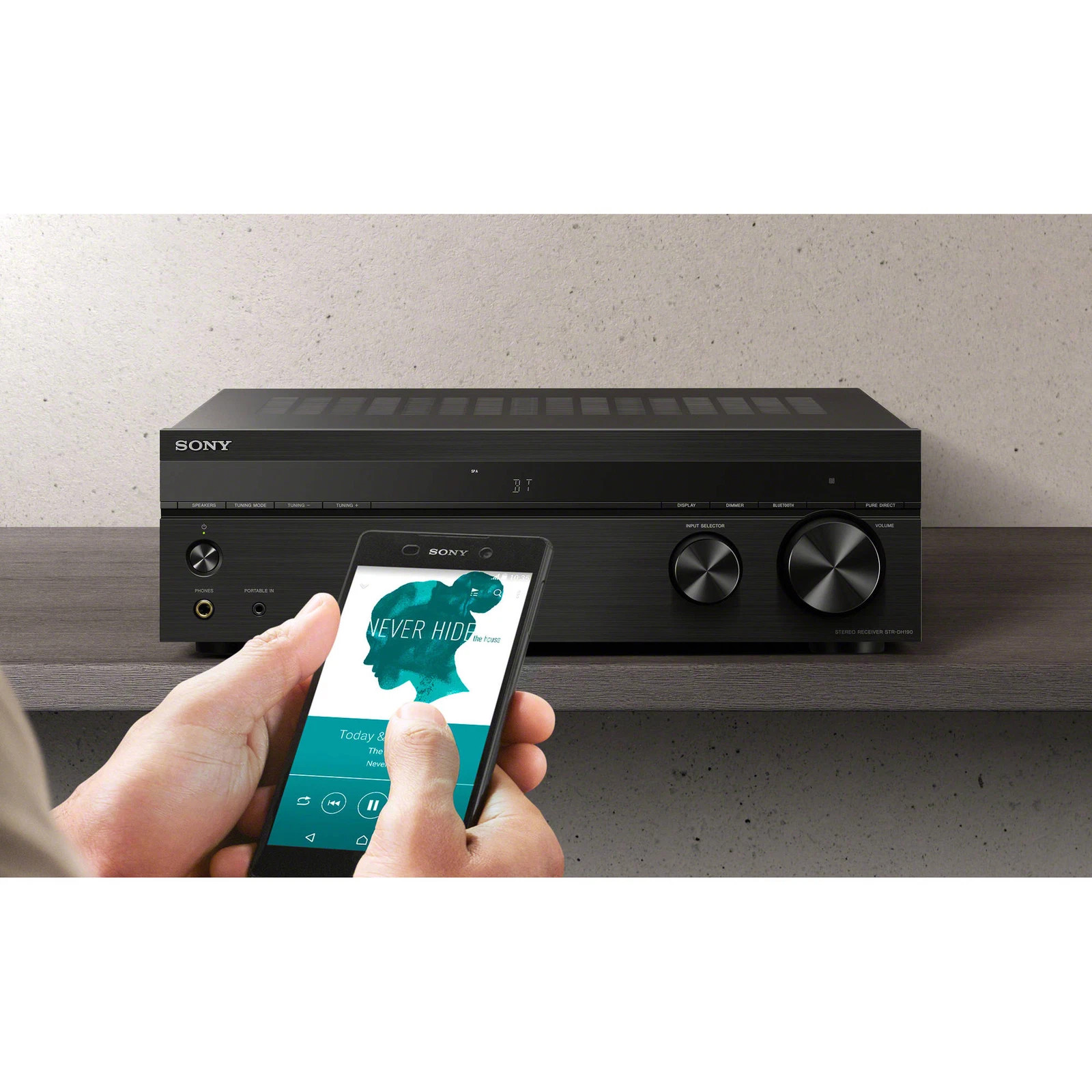 Sony 2-Channel Stereo Receiver with Bluetooth Phono & Aux Input - STR-DH190
