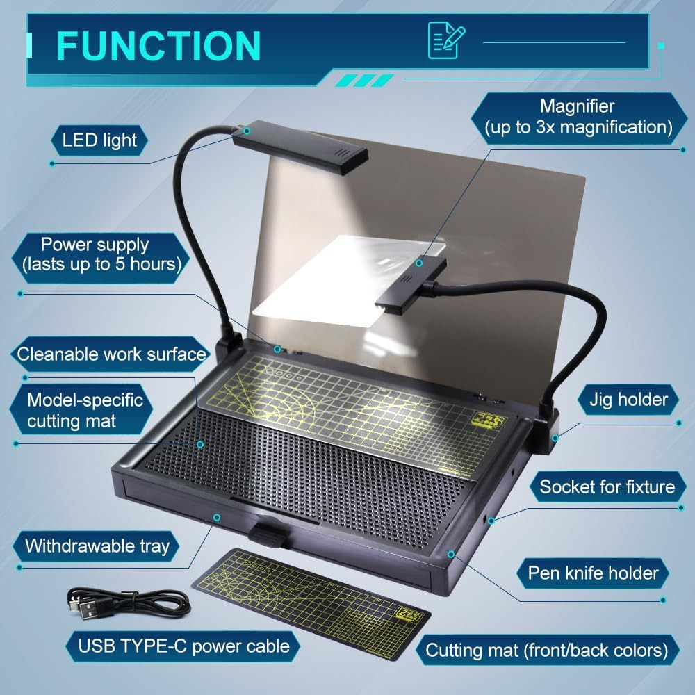 Portable Workbench for Cutting and Assembly Workbench with Drawer, Model Kit Too