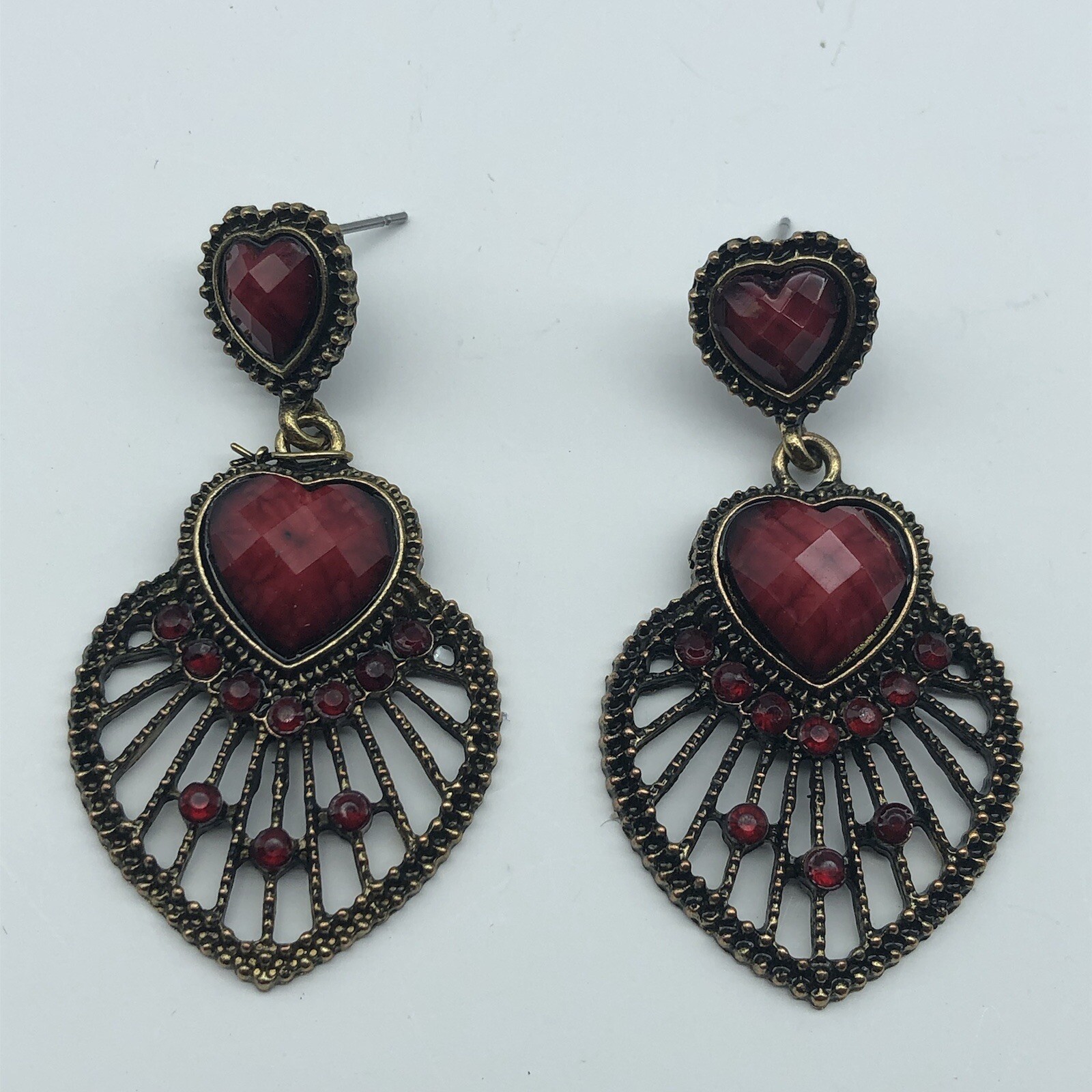 Fun Whimsical heart earrings lightweight lucite on card