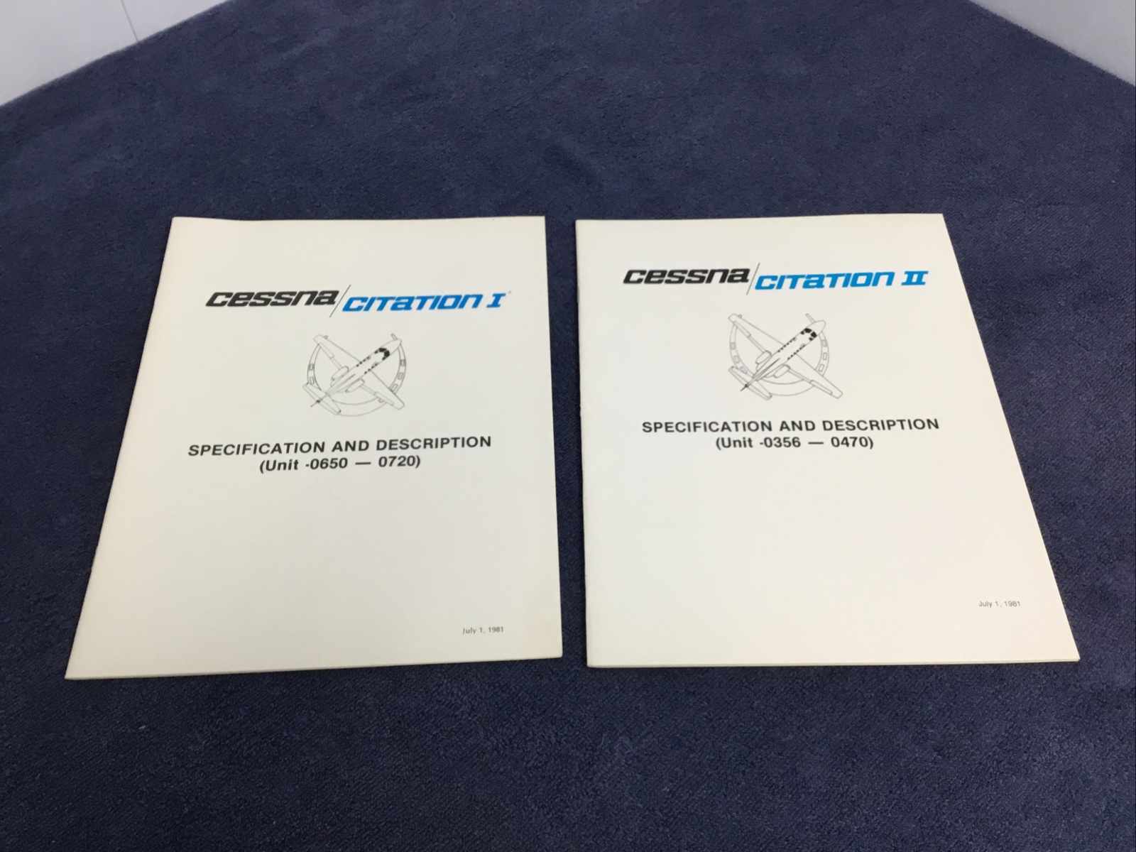Cessna Citation I Unit -0650-0720 & citation II. unit -0350-0470 spec & Descrip.