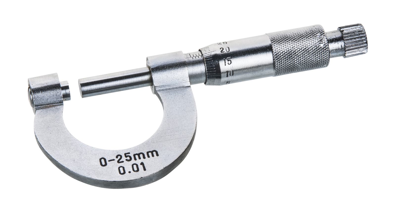 EISCO Micrometer Screw Gauge, Nickel Plated Brass - Range 0-25x0.01mm