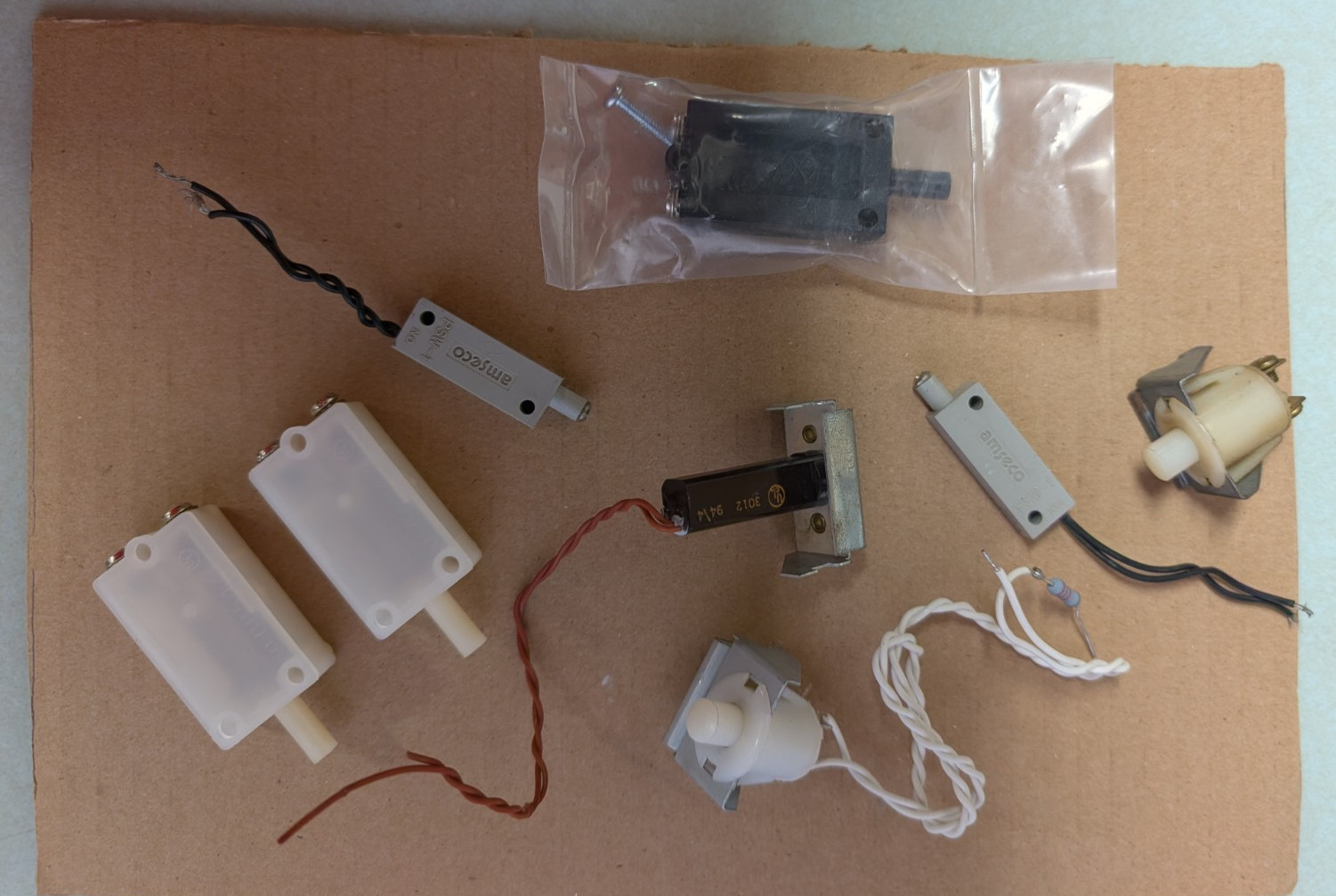 Assortment of VINTAGE ALARM TAMPER SWITCHES FOR PANEL/BELL/SIREN  ENCLOSURES (8)