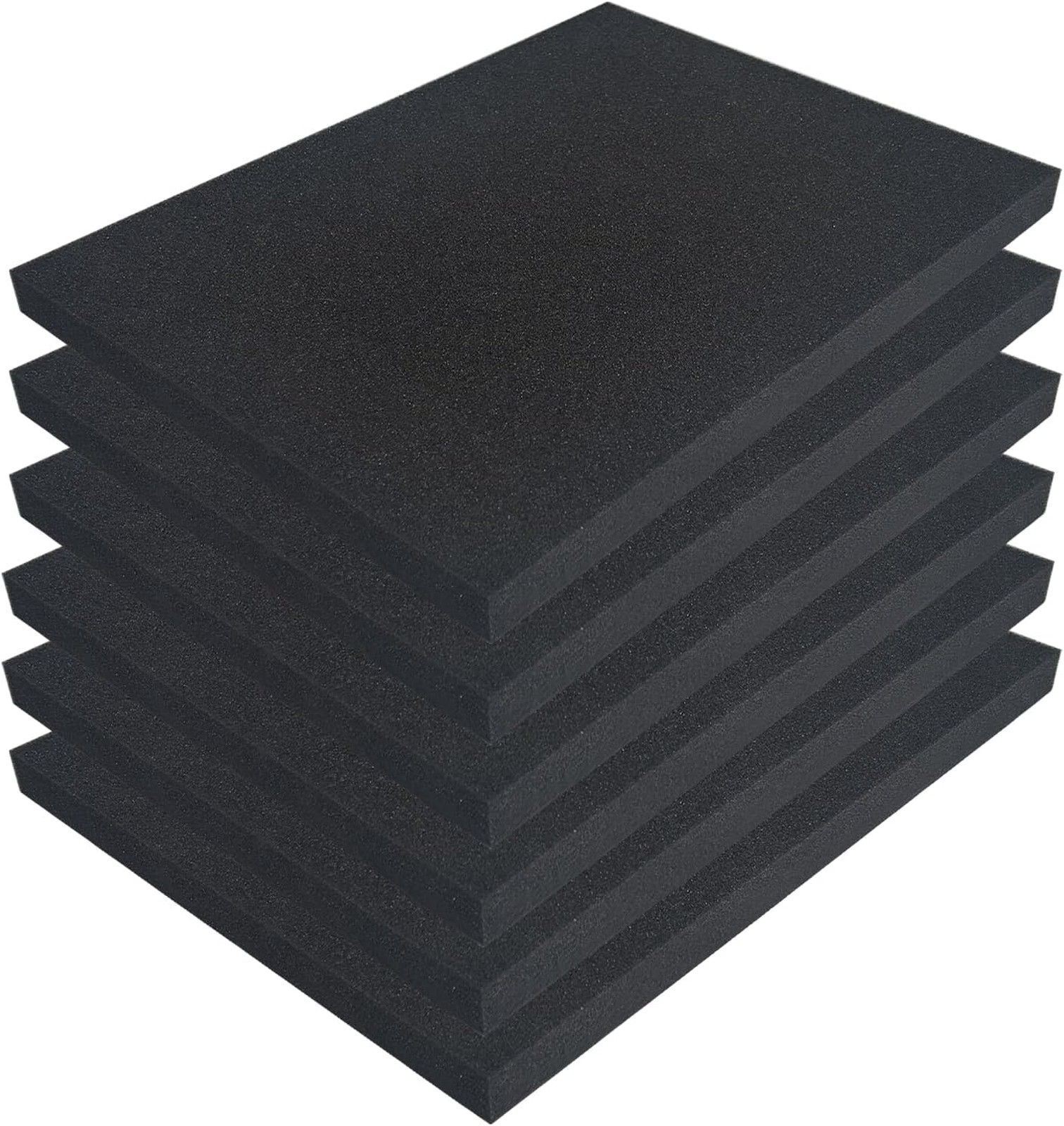 Polyurethane Foam Sheets 16 Inch x 12 Inch x 1 Inch Black Cushion Foam Panels