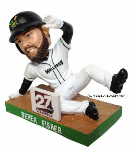 2018 MADISON MALLARDS DEREK FISHER "SLIDING" SGA BOBBLEHEAD ~ NIB