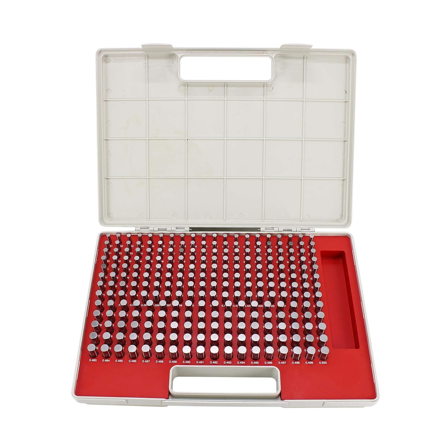 Steel Pin Gage Set Minus Heat Treated with Storage Case M2 250pcs 0.251"-0.500"