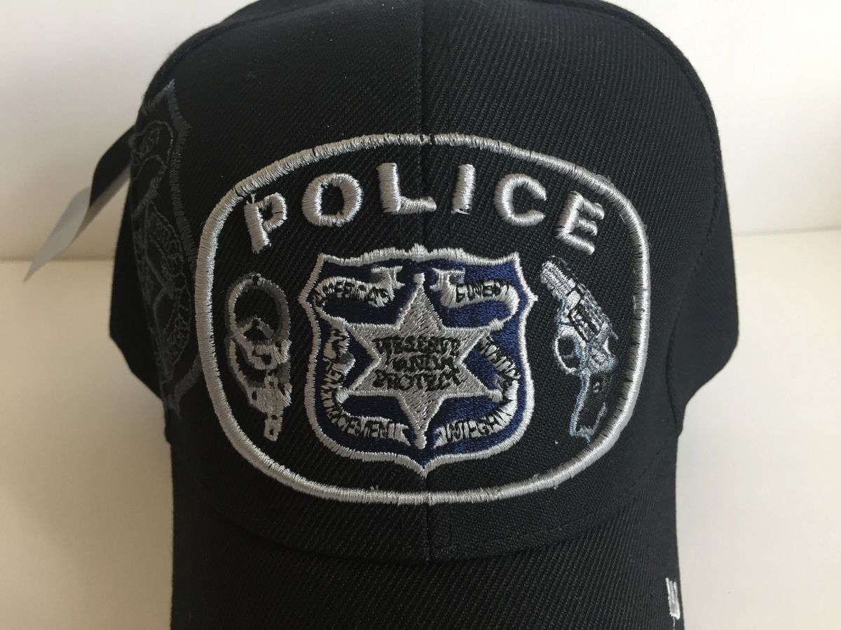 Police Ball Cap / Hat, Blue Flag Draped