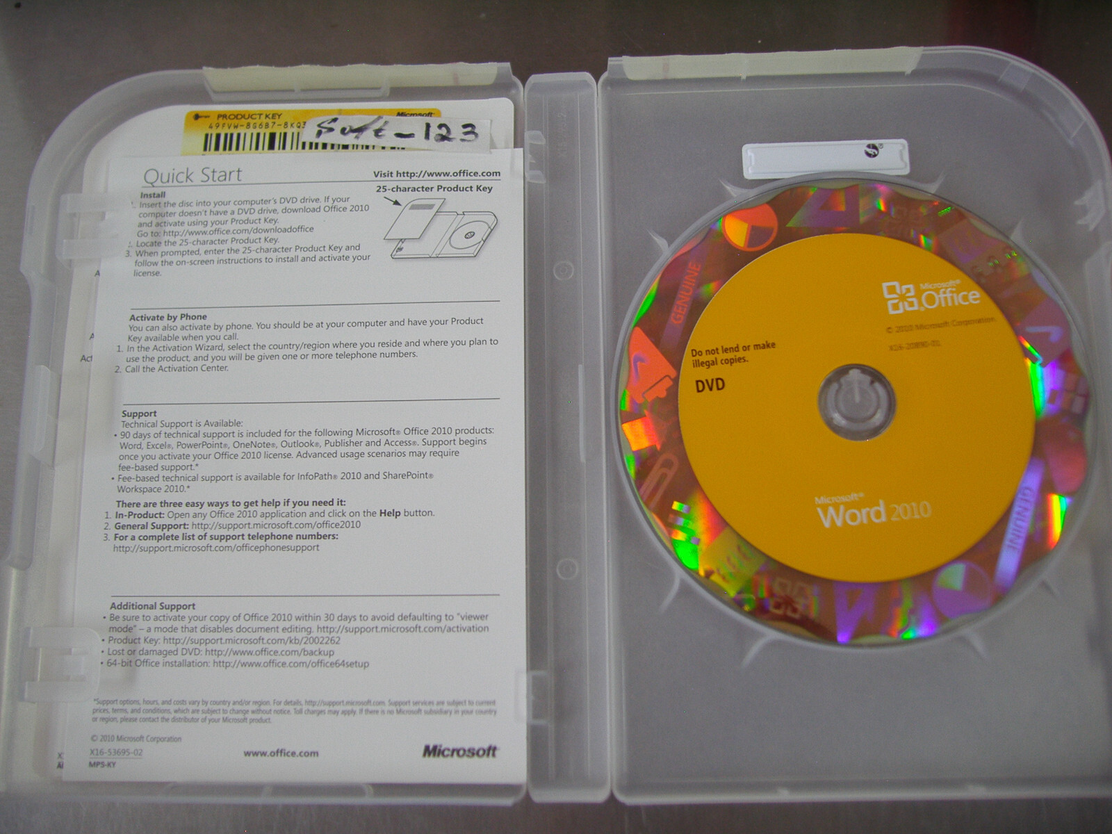 Microsoft MS Office Word 2010 Licensed for 2 PCs Full English Retail Version Box