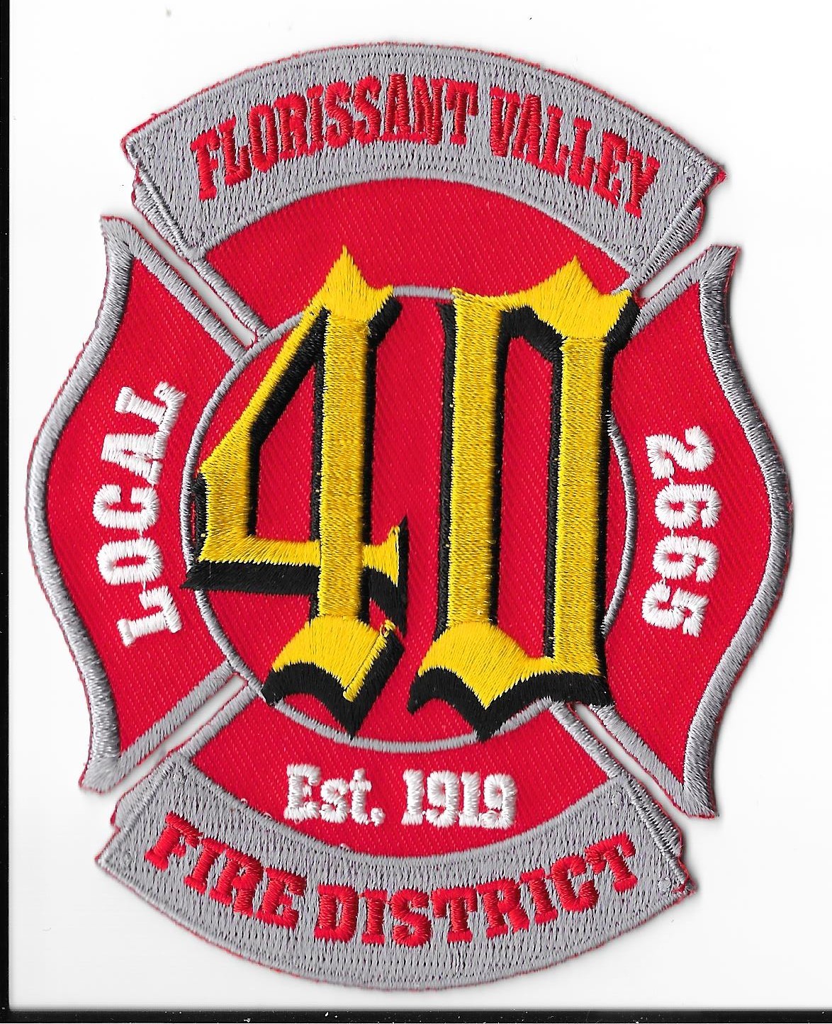Florissant Valley Fire District, Missouri Local 40 2665 Shoulder Patch V1