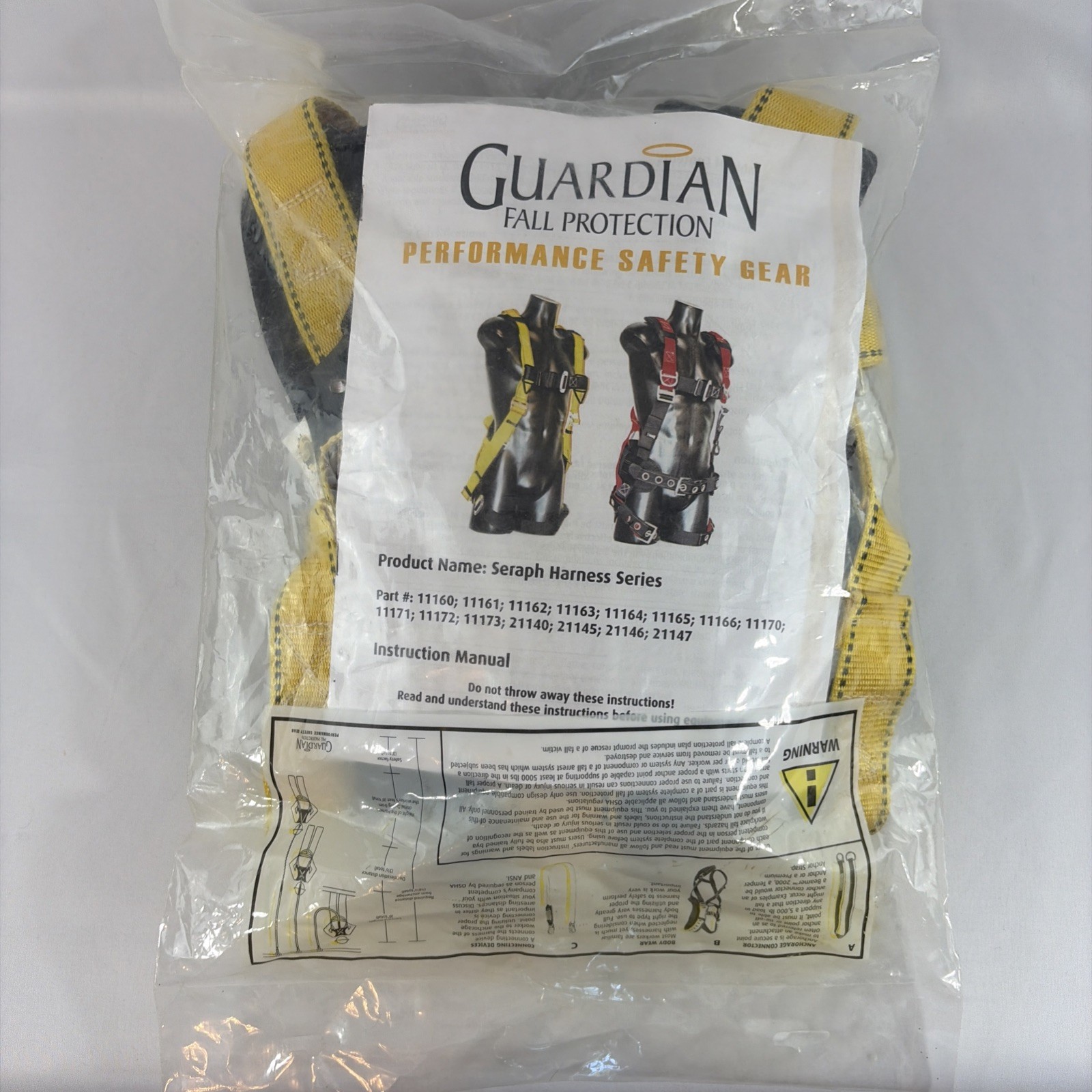 Guardian Seraph Safety Harness 11164 Medium/Large Fall Protection NEW