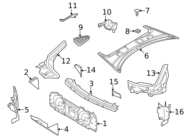 Genuine Audi Cowl Top Panel 423-819-401-B-01C