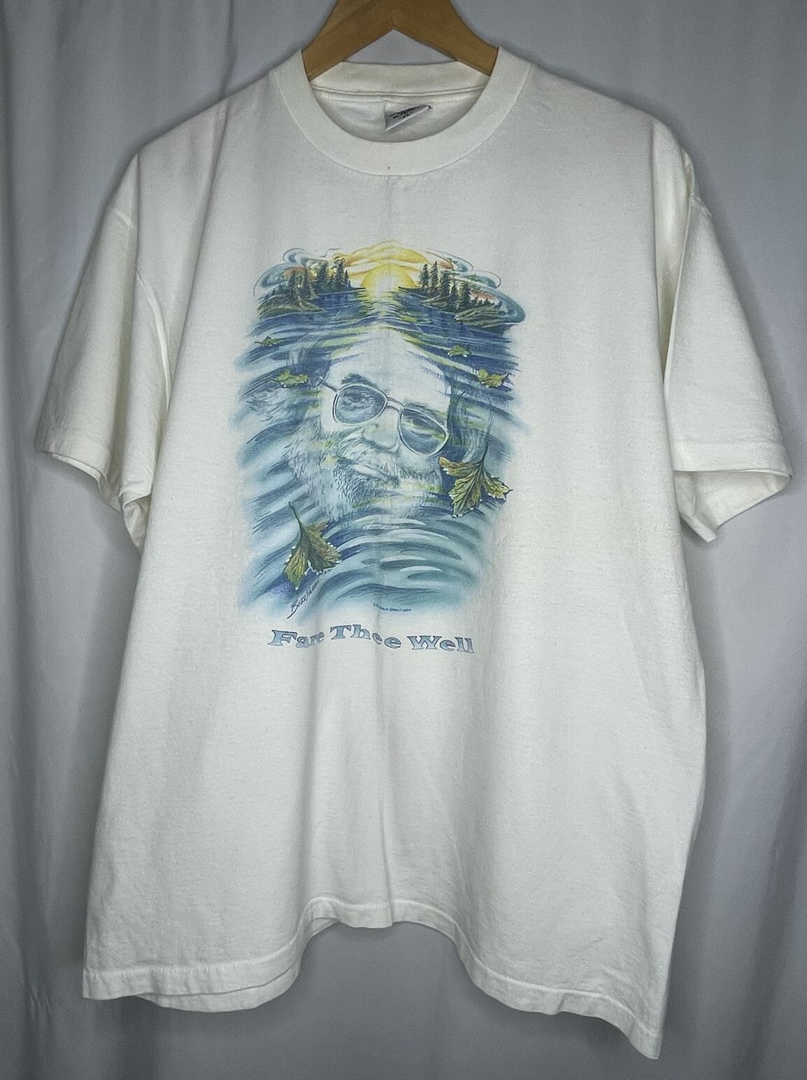 Grateful Dead Jerry Garcia FARE THEE WELL 1996 Tribute Memorial Tshirt, Sz XL