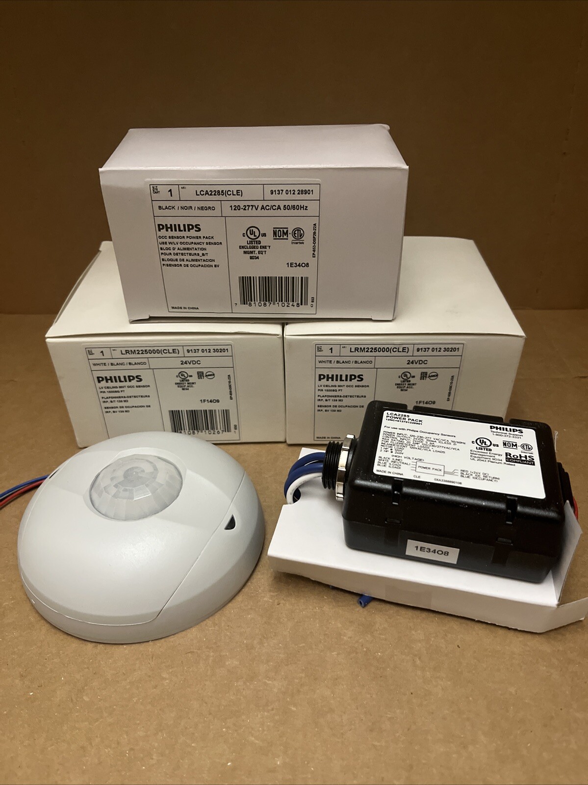 2 Phillips Ceiling Occupancy Motion Sensors 360 24 VDC NIB & (1)  Power Pack