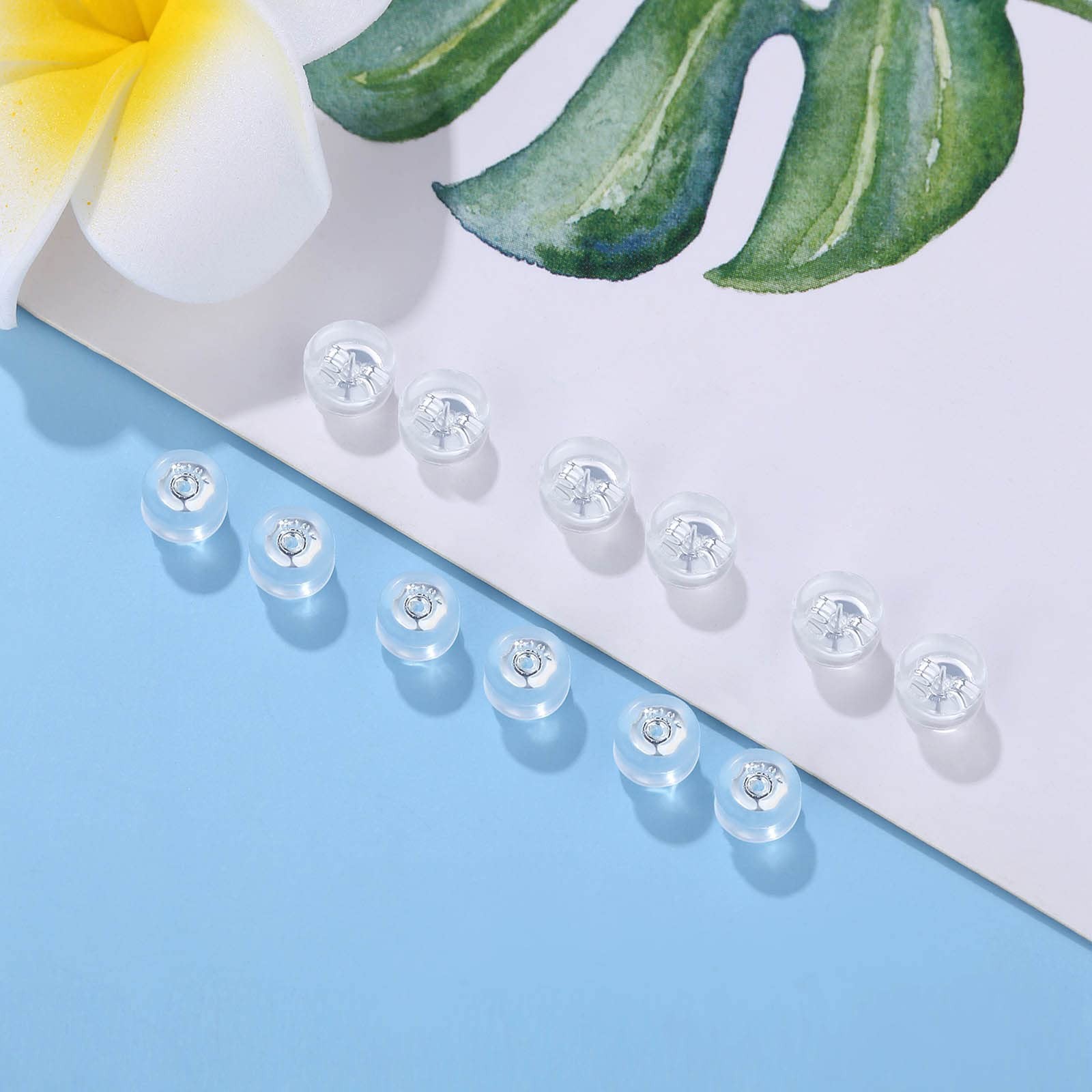 Earring Backs 18K Gold Locking Silicone Earring Backs Replacements for Studs/...