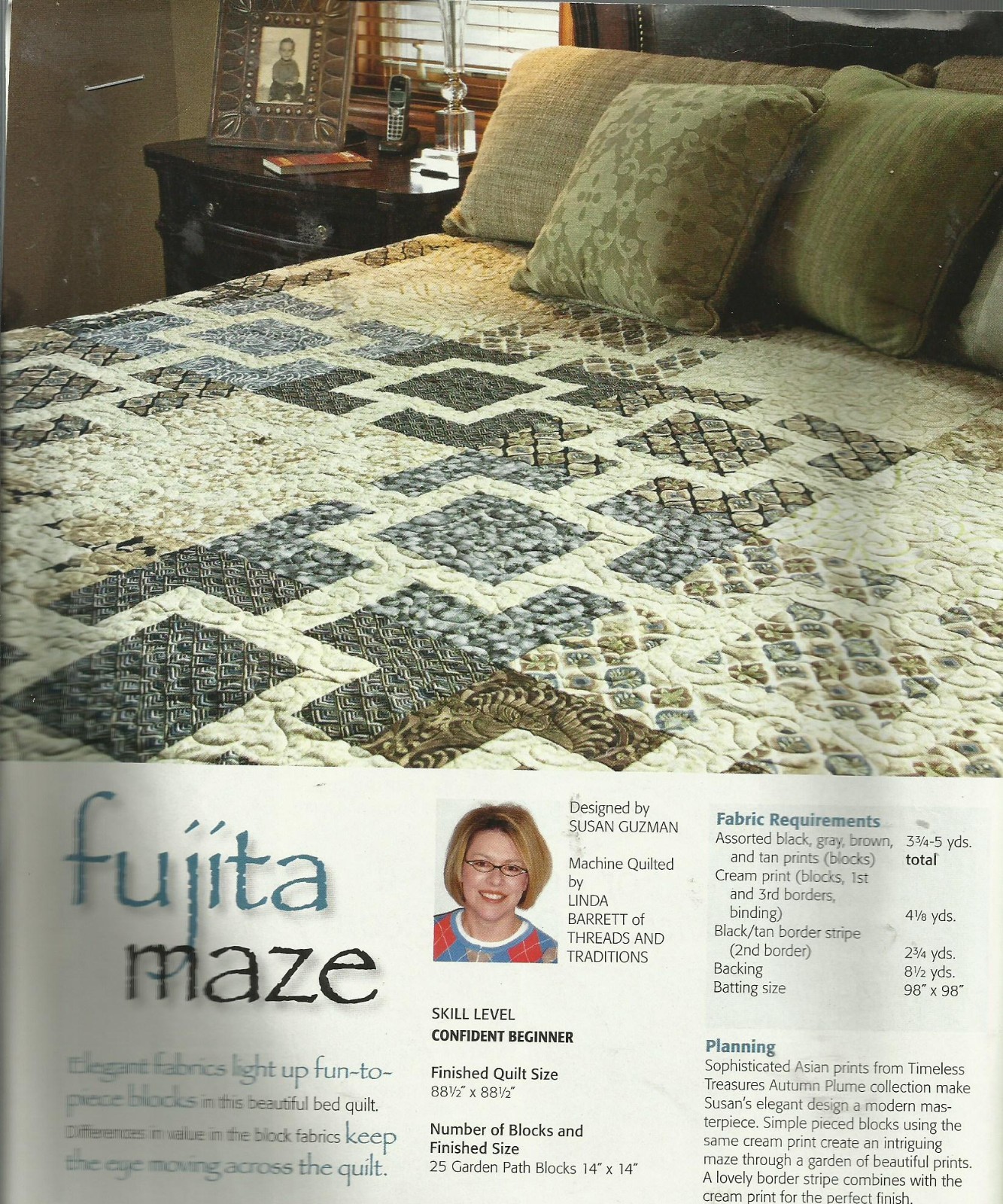 E0789  FUJITA MAZE  QUILT PATTERN/INSTRUCTIONS