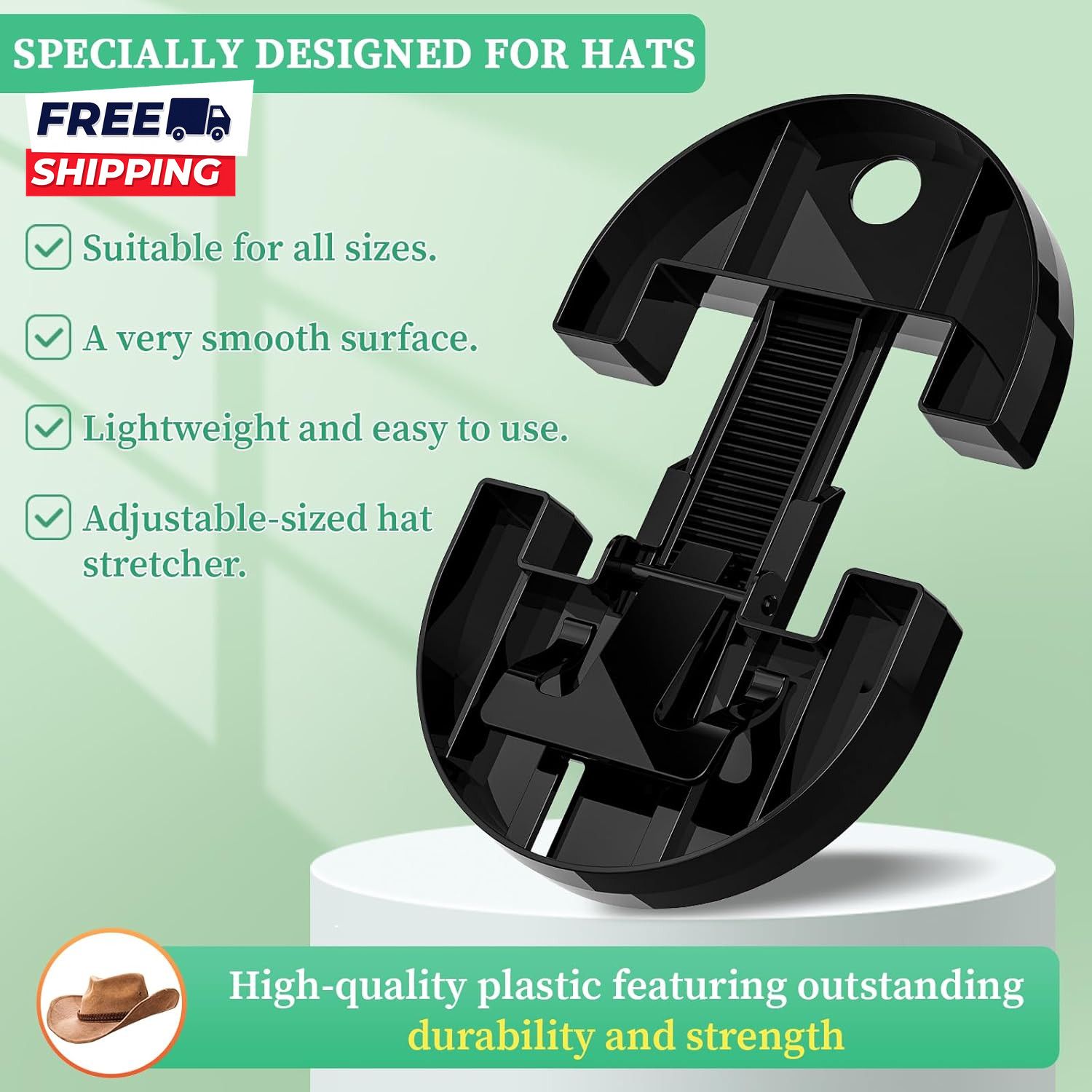 Hat Stretcher for Fitted Hats Sizes 7 to 8 1/2 Cowboy Hat Stretchers Plastic