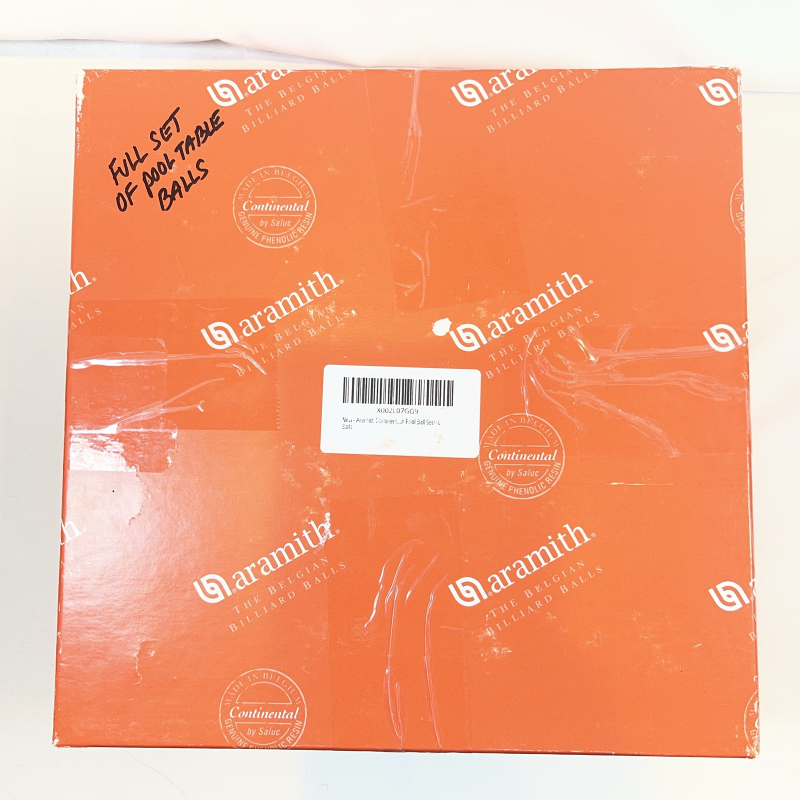 Aramith Continental Billiard Pool Ball Set 2 1/4" Belgium Orange Box