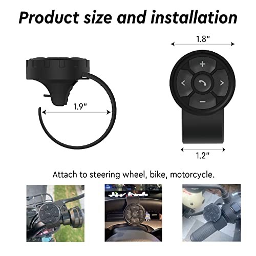Bluetooth Media Button Steering Wheel Wireless Remote Control for Car Bike