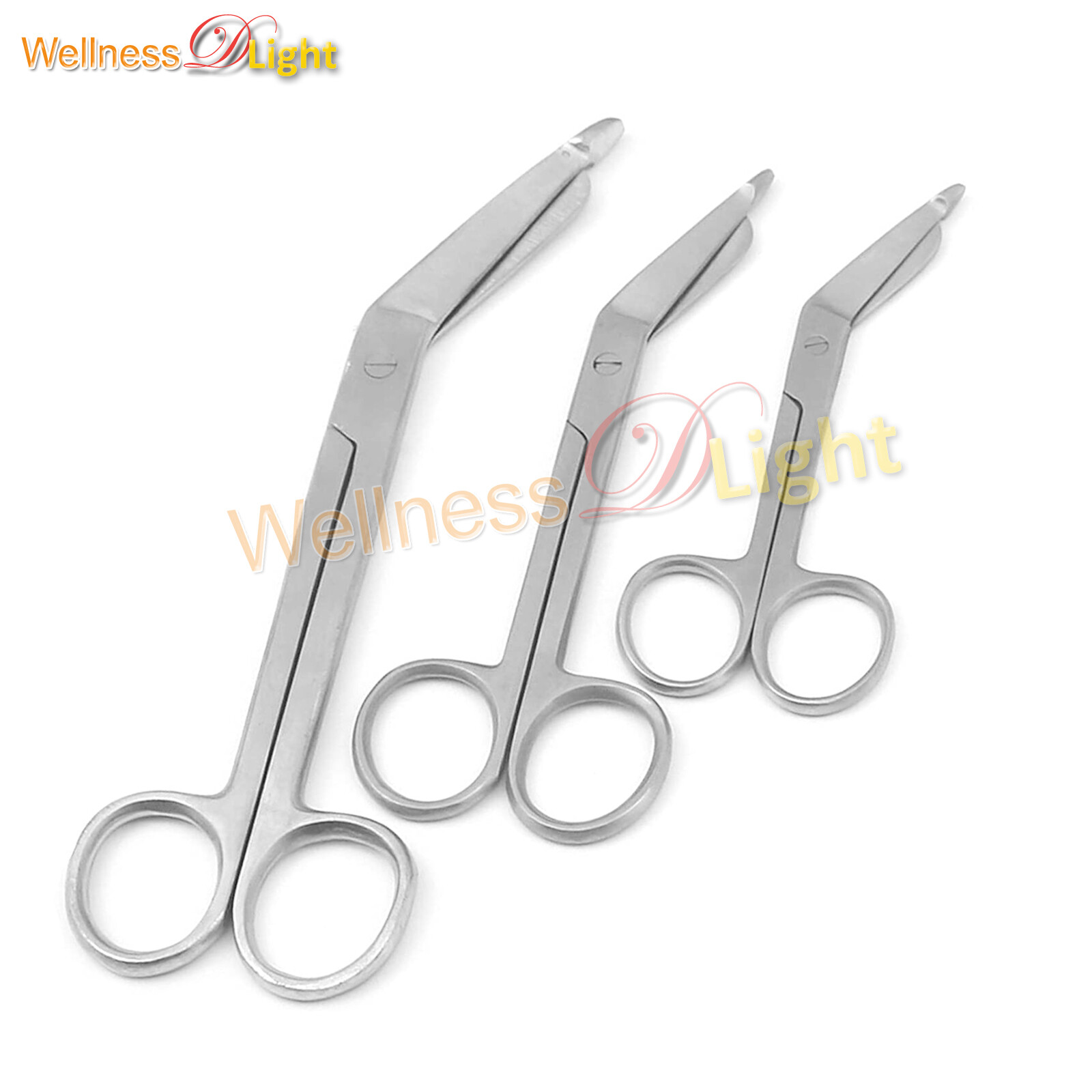 Lot of 3 Lister bandage Scissor 4.5" 5.5" 7.25" Stainless Steel surgical medical