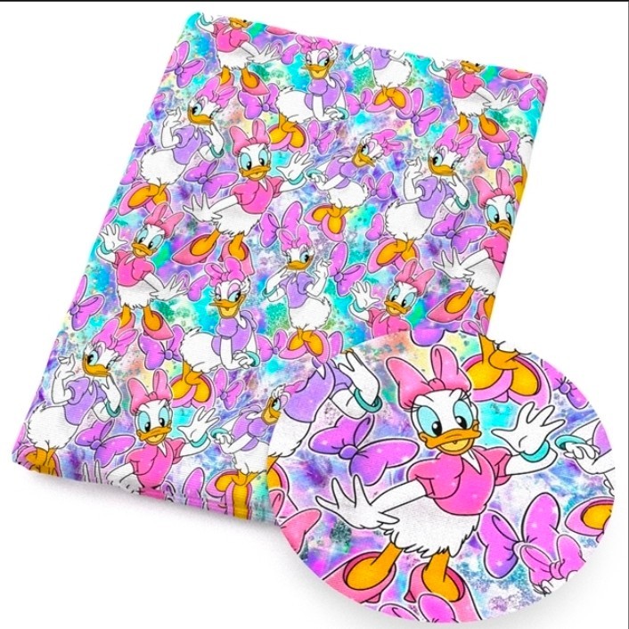 Daisy FAUX LEATHER SHEET 8" x 12" Printed cartoon SMOOTH TEXTURE 1286348