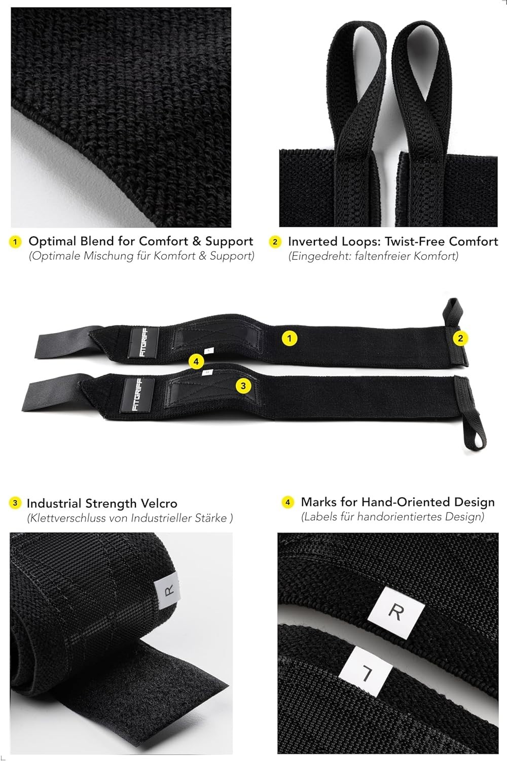 Ergonomic 18" Wrist Wraps for Weightlifting - Enhance Your Training Experience