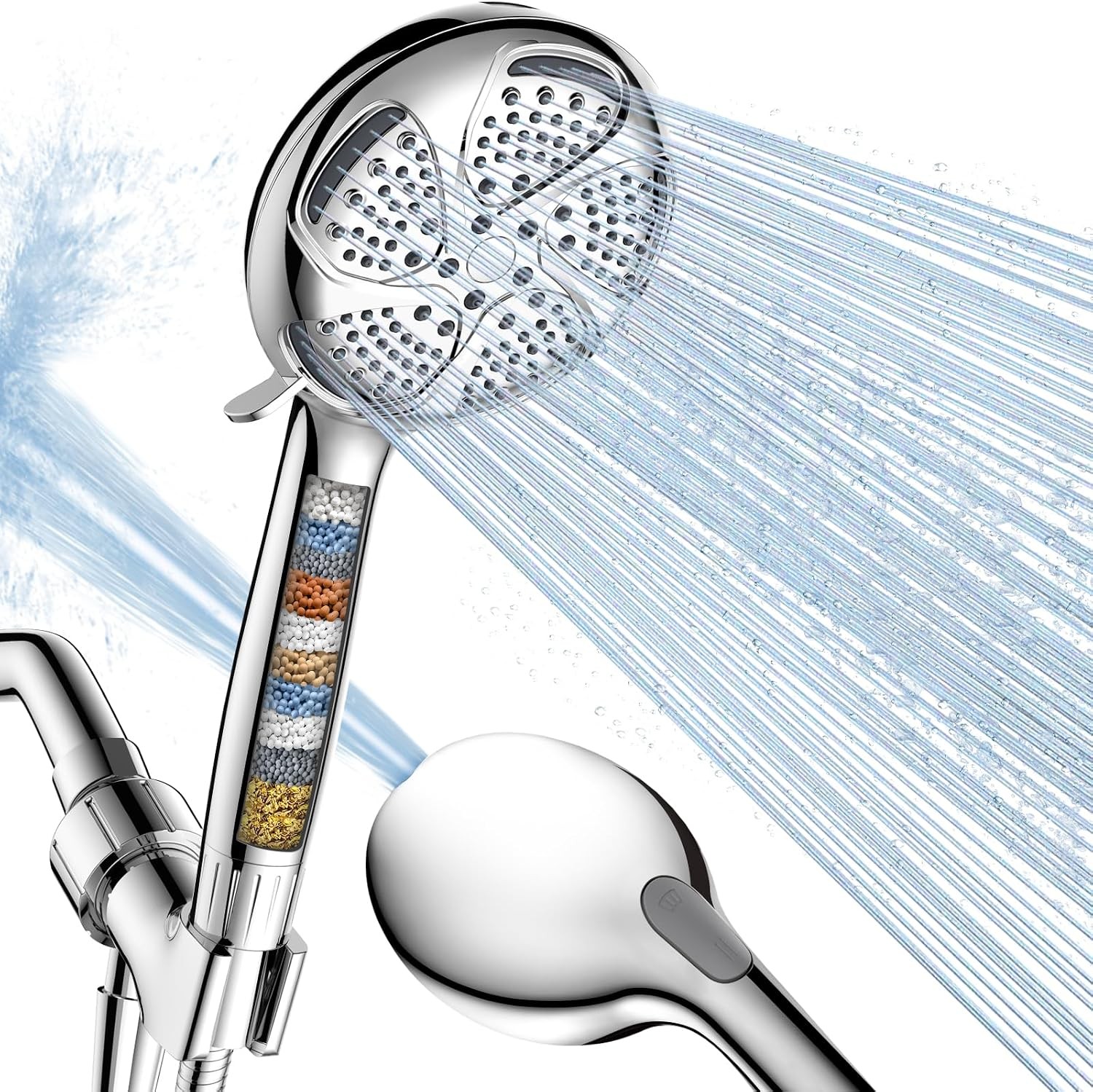 FEELSO Filtered Shower Head with Handheld Combo,High Pressure 7 Spray Showerhead