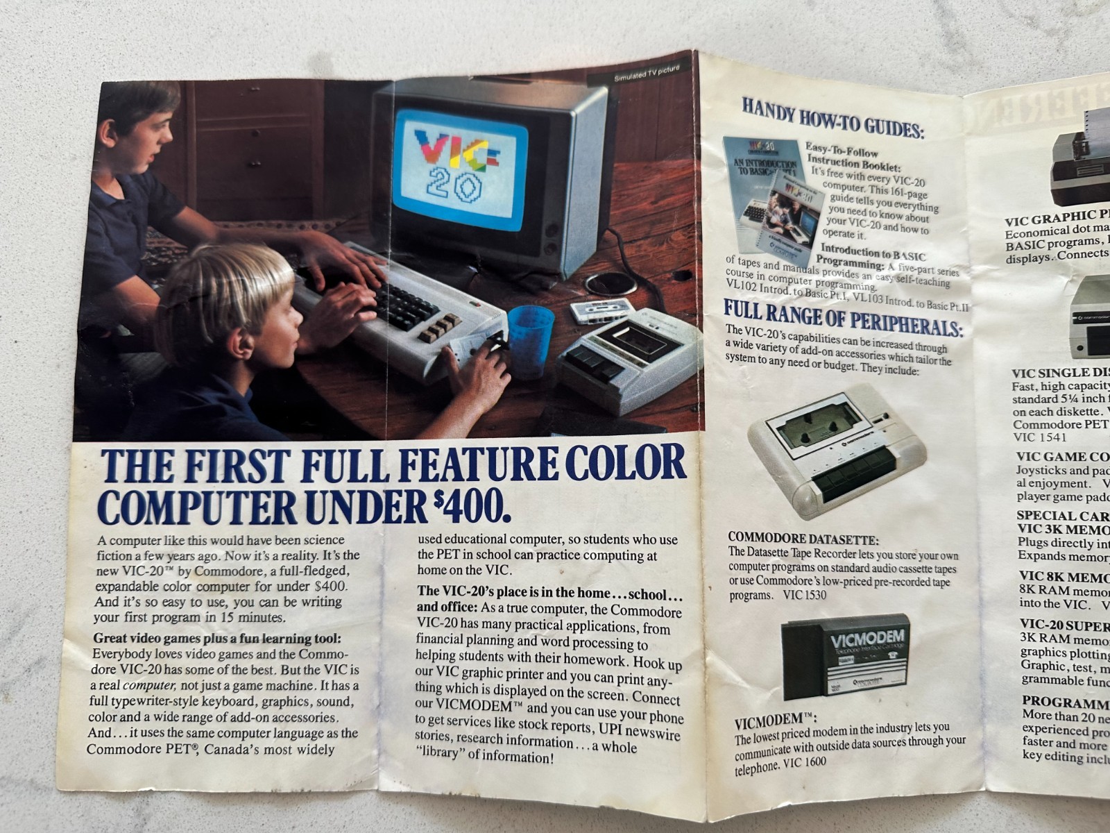 Rare Commodore VIC-20 Ad Pamphlet Flyer Fold-Out
