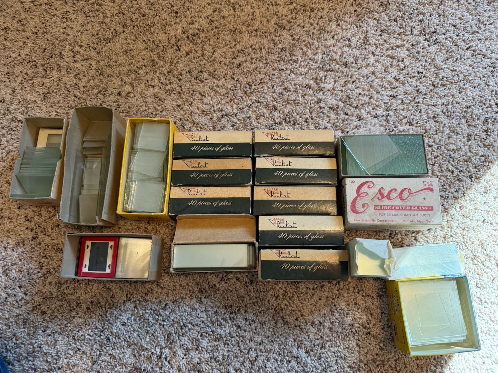 Large Lot Of  Glass Scientific Microscope Slides~ Various Sizes