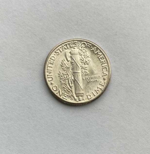 1944-d . Mercury Dime BU/ MS