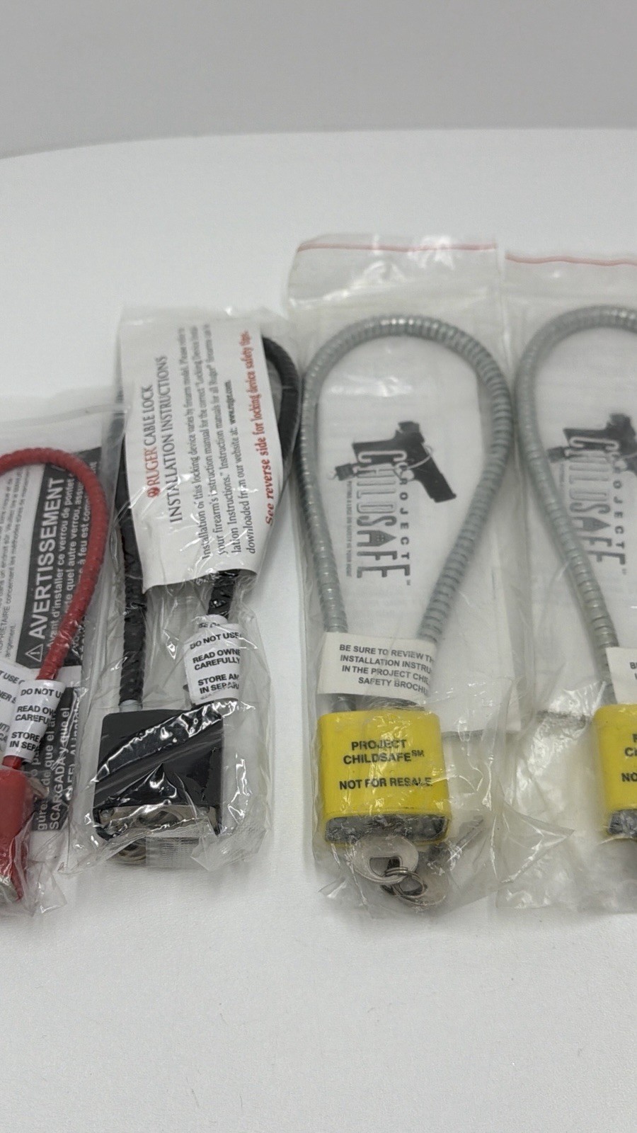 Gun Cable Mix Lock Lot Project ChildSafe Regal Firearm Safety Locks w Keys