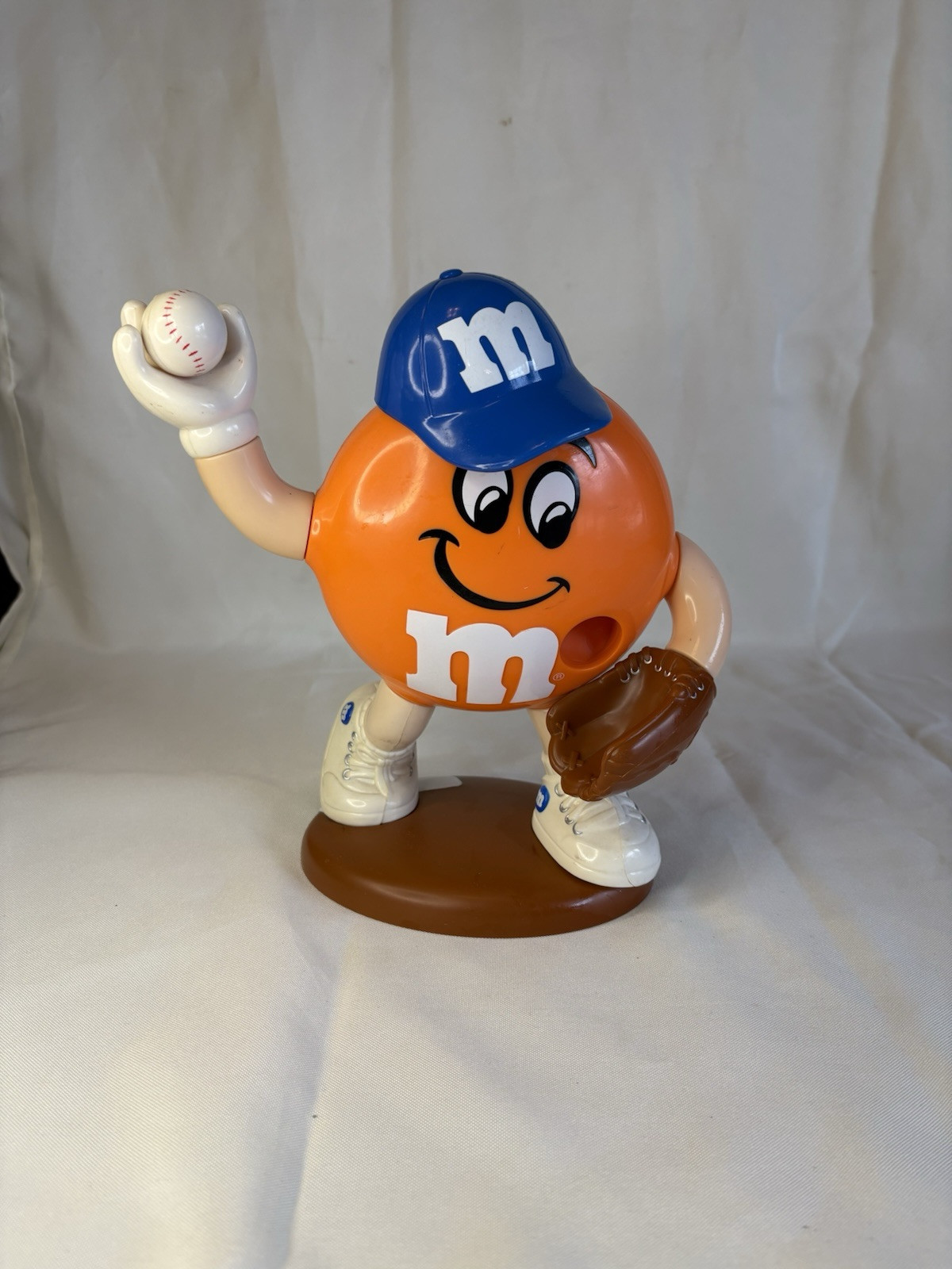 Rare VTG M&M Dispenser Baseball Orange Pitcher Novelty Gifts MM Mars Inc 9.5"