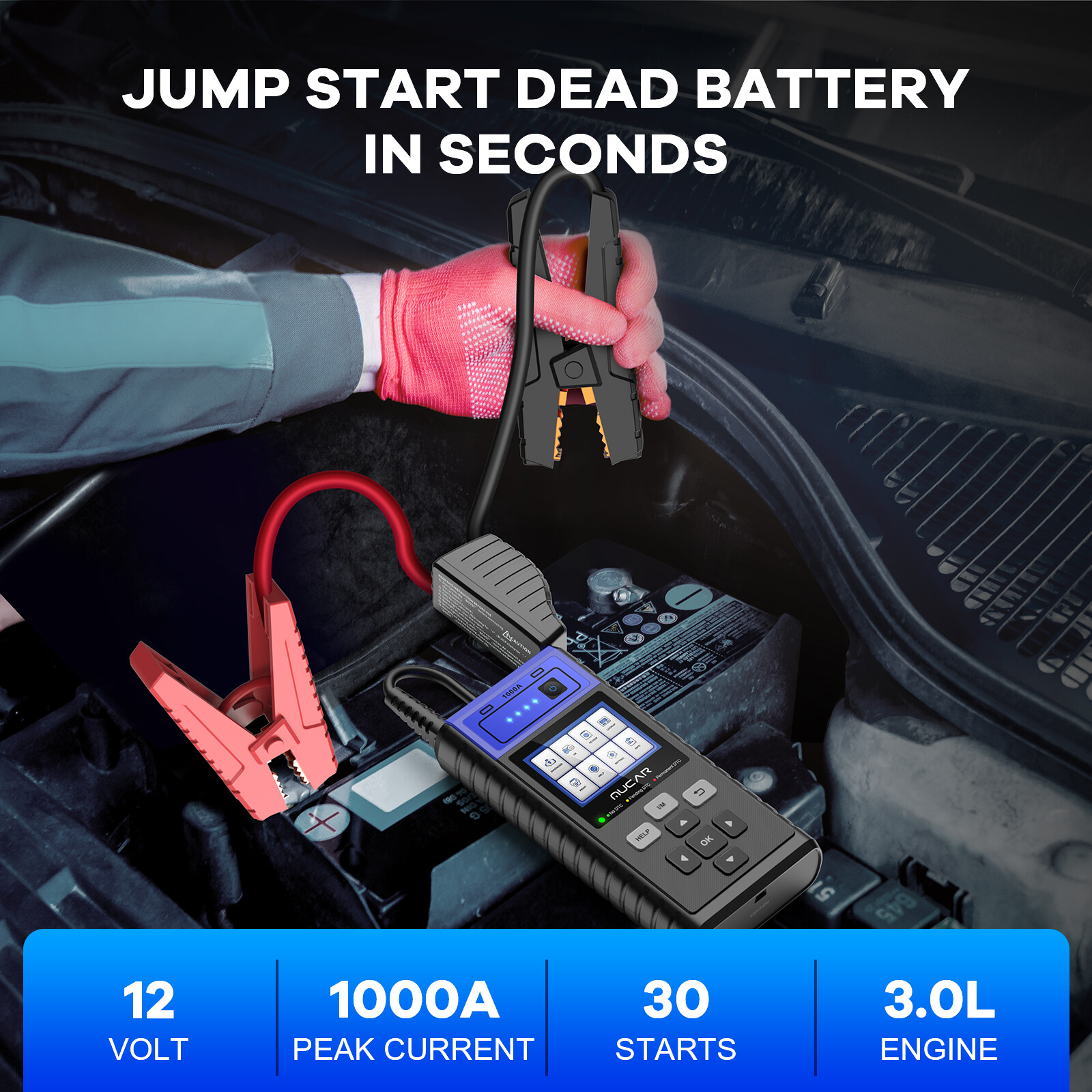 MUCAR JS501 OBD2 Code Reader Universal Car Jump Starter Booster Battery Charger