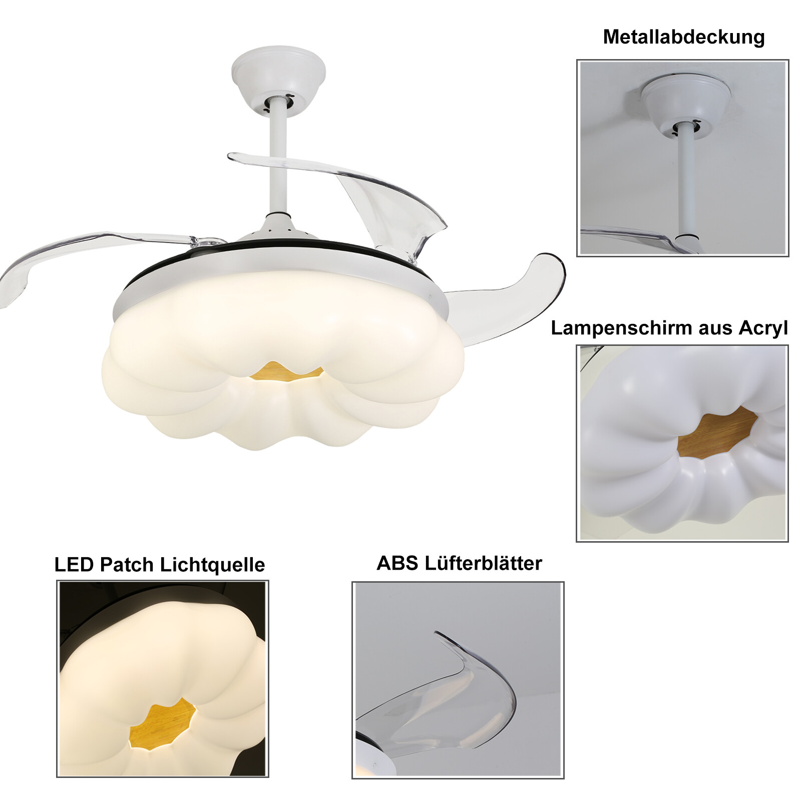 42 Inch LED Ceiling Fan w/ Lights & Remote Control Retractable Ceiling Fan NEW??