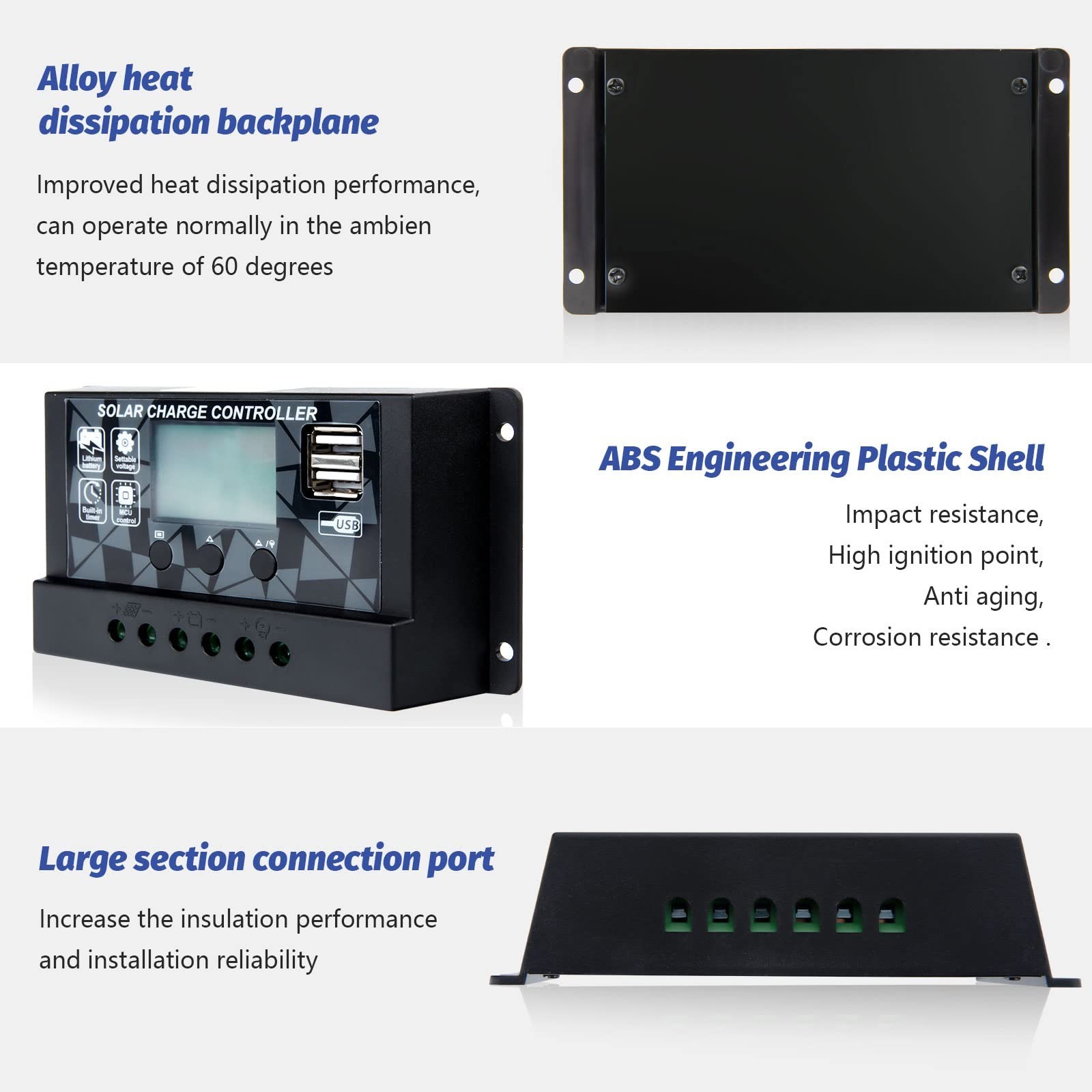 Solar charge controller 12V/24V, solar charger controller solar panel...