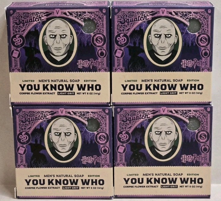 4 Pack Harry Potter Dr. Squatch Men's Natural Soap You Know Who