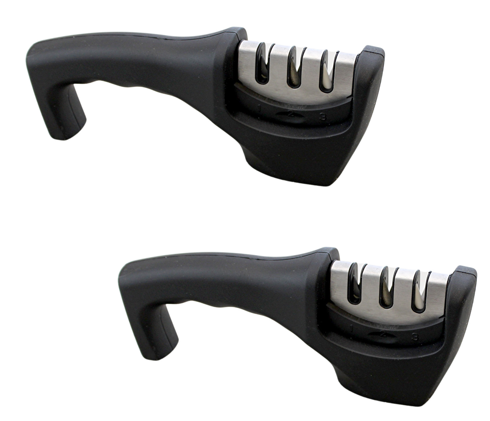2-Pack 3-Stage Kitchen Knife Sharpener - Professional Tungsten Steel Sharpening