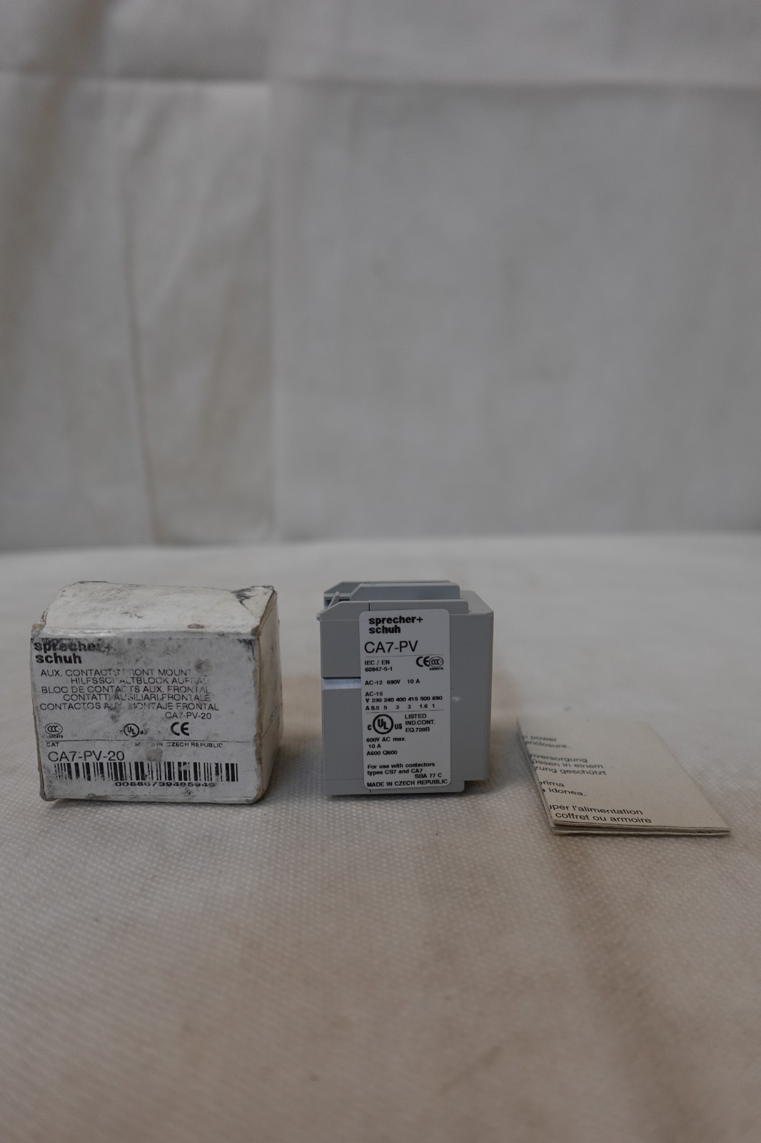 Allen Bradley SPRECHER & SCHUH CA7-PV-20 FRONT MOUNT AUXILIARY CONTACT BLOCK