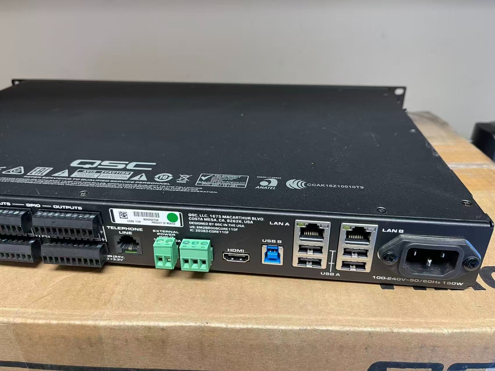 QSC Q-SYS CORE 110f Network + Analog I/O Processor