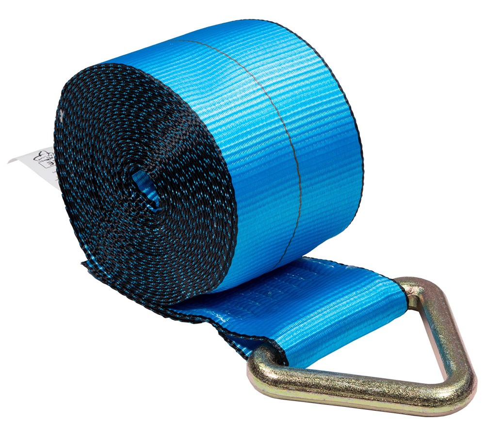 Winch Straps 4"x30' Blue Tie Down w/Delta Ring WLL# 5400 lbs