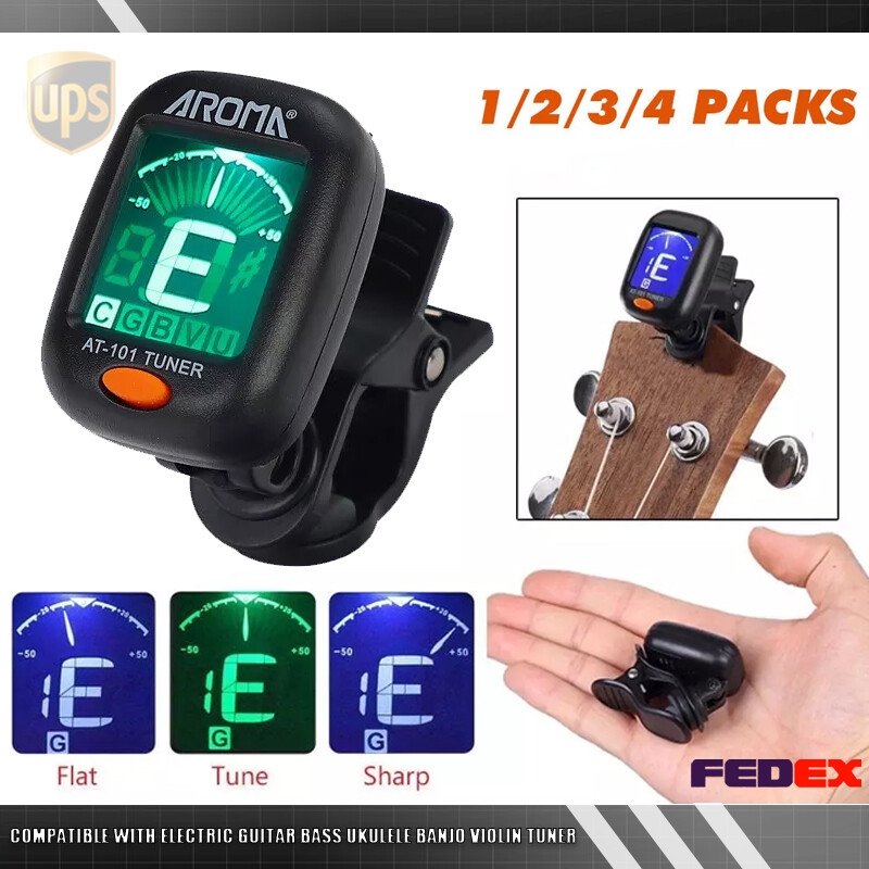 AT-101 LCD Clip On Chromatic Acoustic Electric Guitar Bass Banjo Violin Tuner