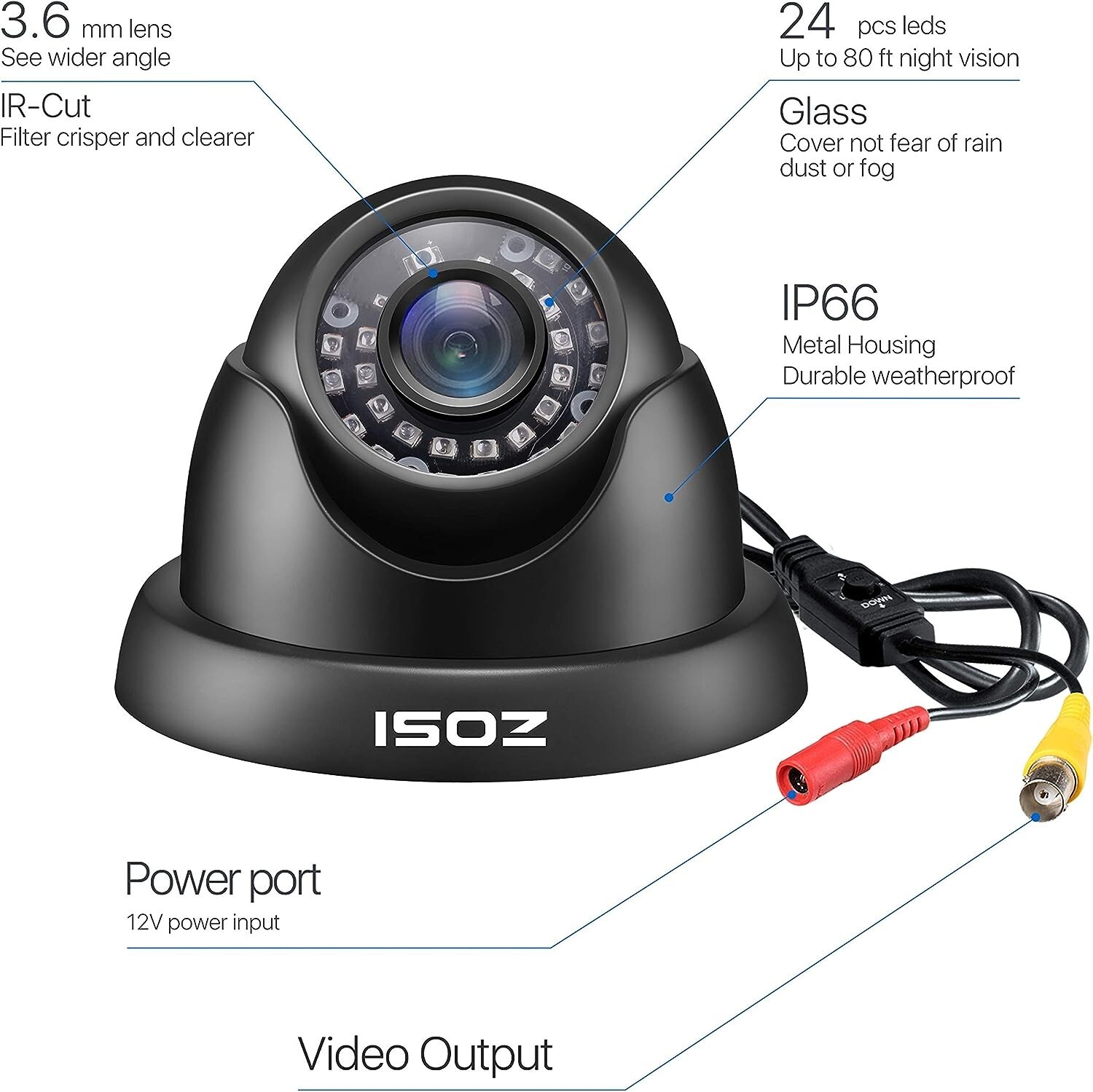 Camara de Seguridad Para Casas Vision Nocturna 1080p Camara Vigilancia Exterior