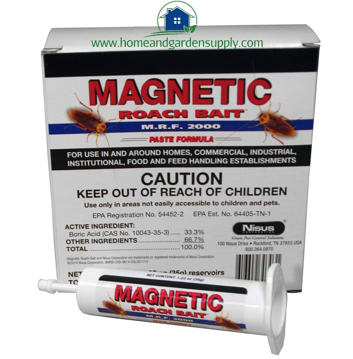 Magnetic Roach Bait Easy-To-Use Pre-Filled Tubes - 1 pk of 4 Tubes by Nisus