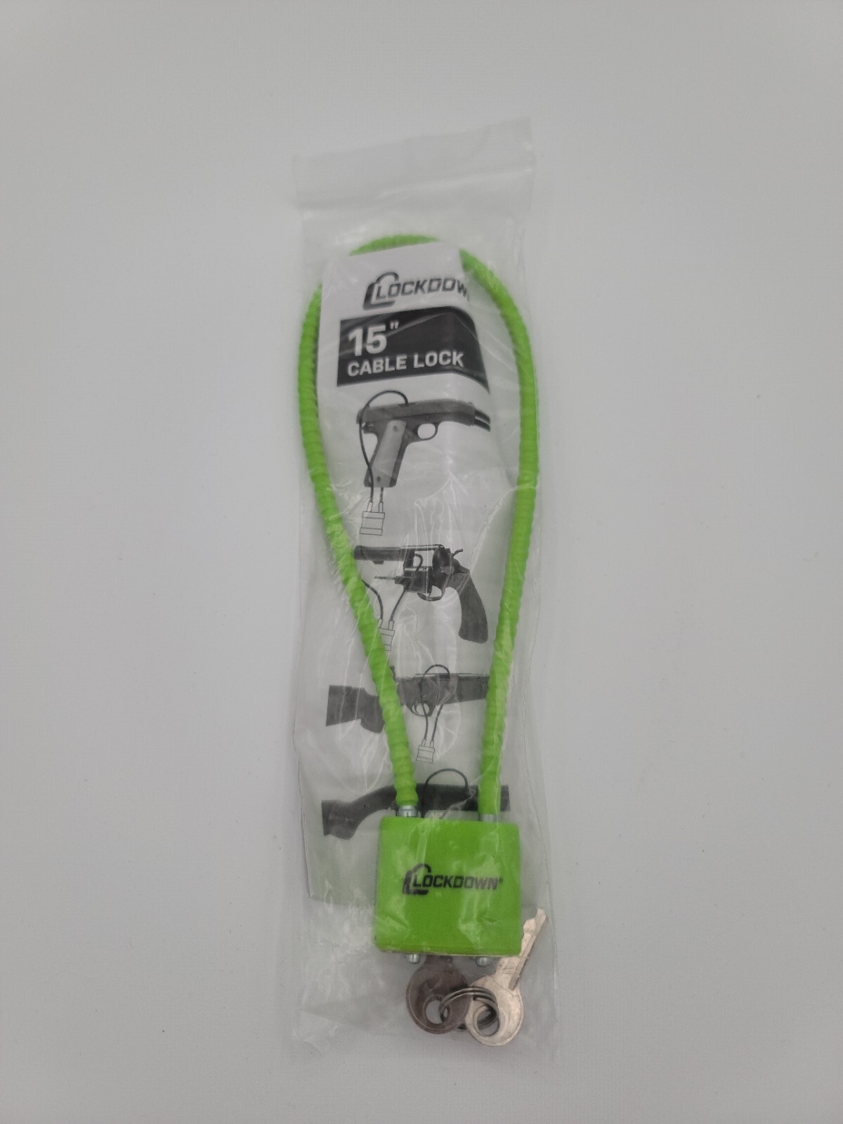 NEW Lockdown 15” Cable Lock For Handguns, Shotguns & Rifles Comes w/2 keys