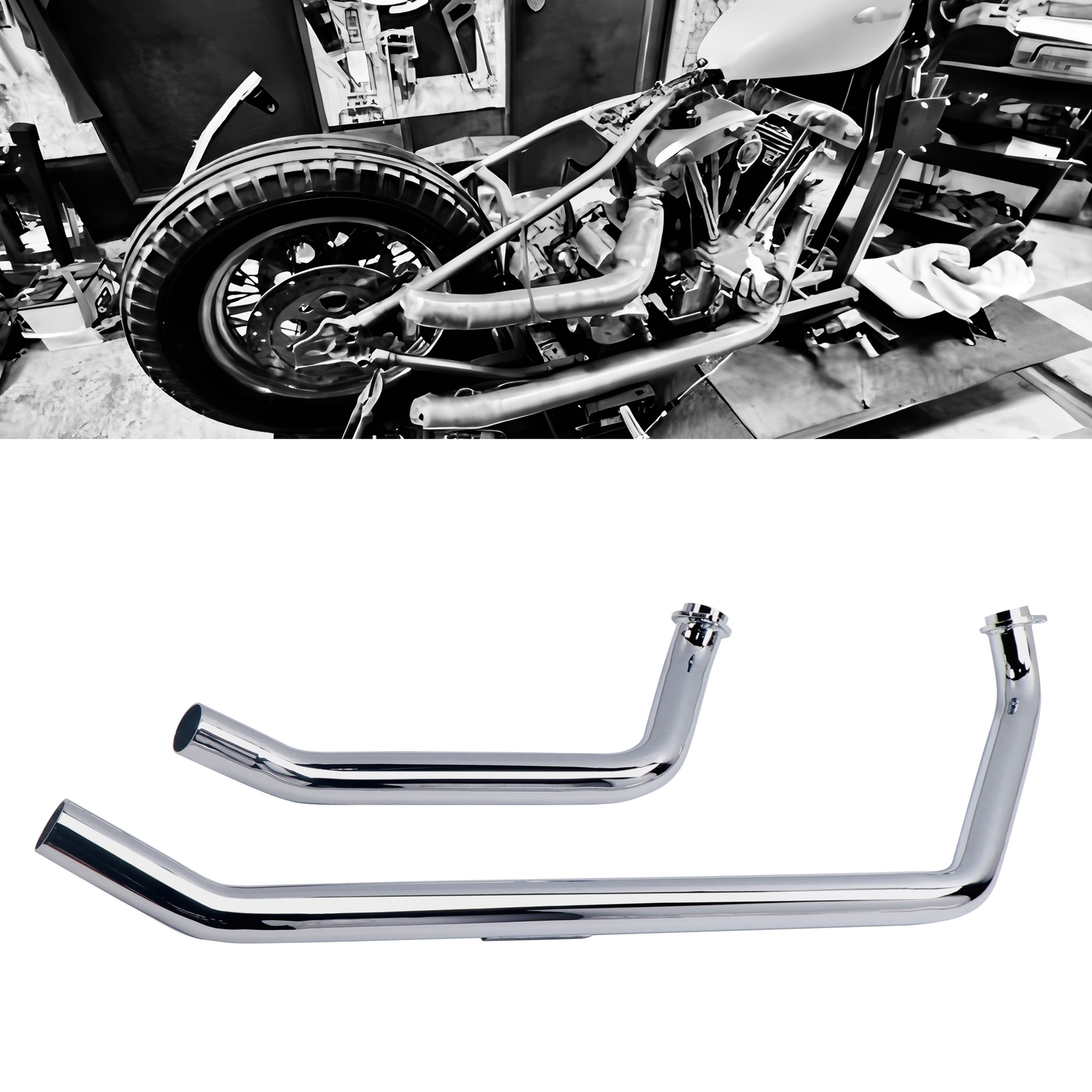 Upswept-exhaust for Harley Shovelhead Exhaust Pipes 1970-1984 Custom