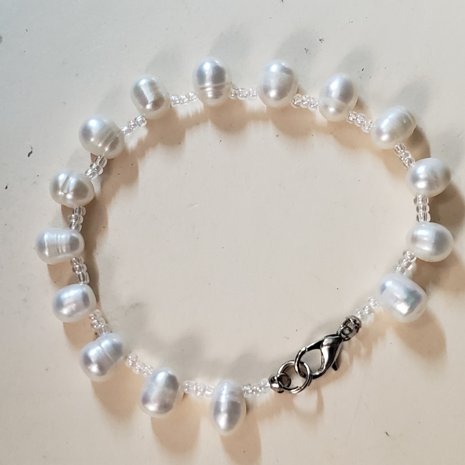 GENUINE * PEARL * BRACELET,  7 Inches , 8 mm -Handmade in USA