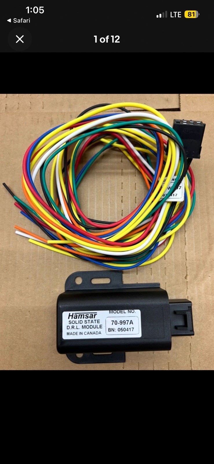 NEW Hamsar 70-997A Solid State Daytime Running Light DRL Module 060169 WIRES MCI