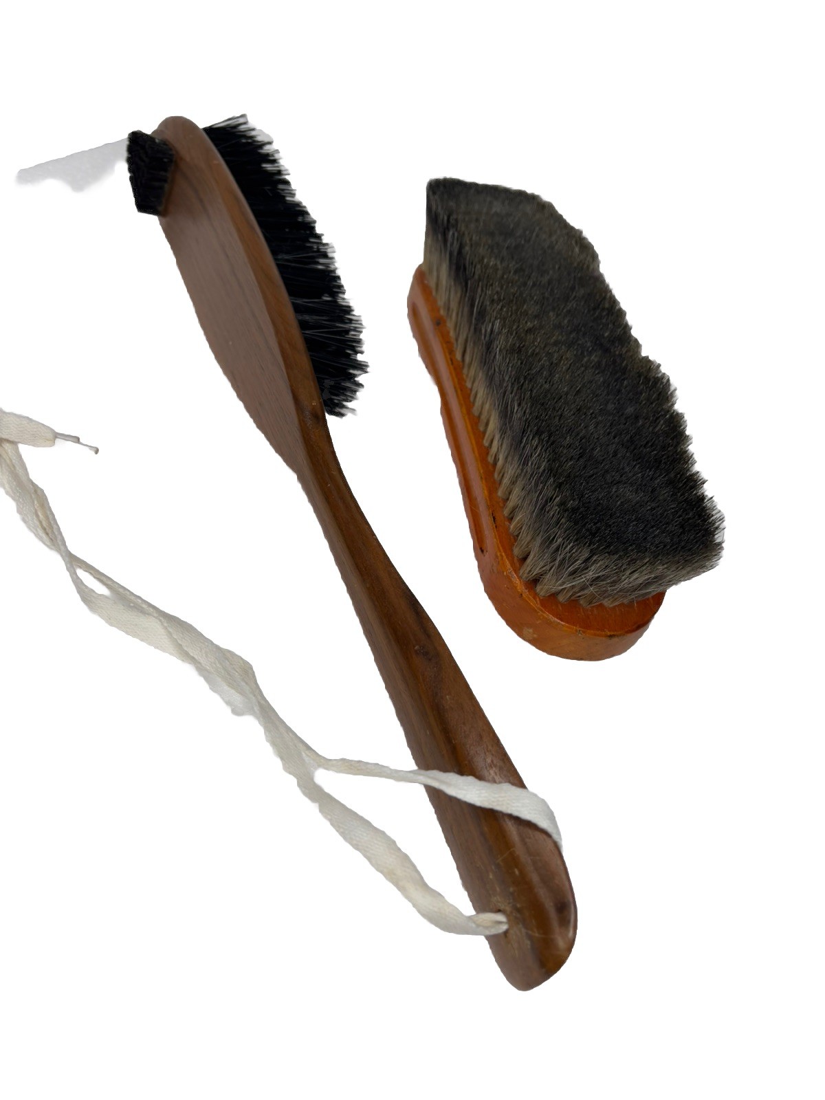 Vintage Set of 2 Oxco Sterilized Walnut Shoehorn& Esquire Horsehair Shoe Brush