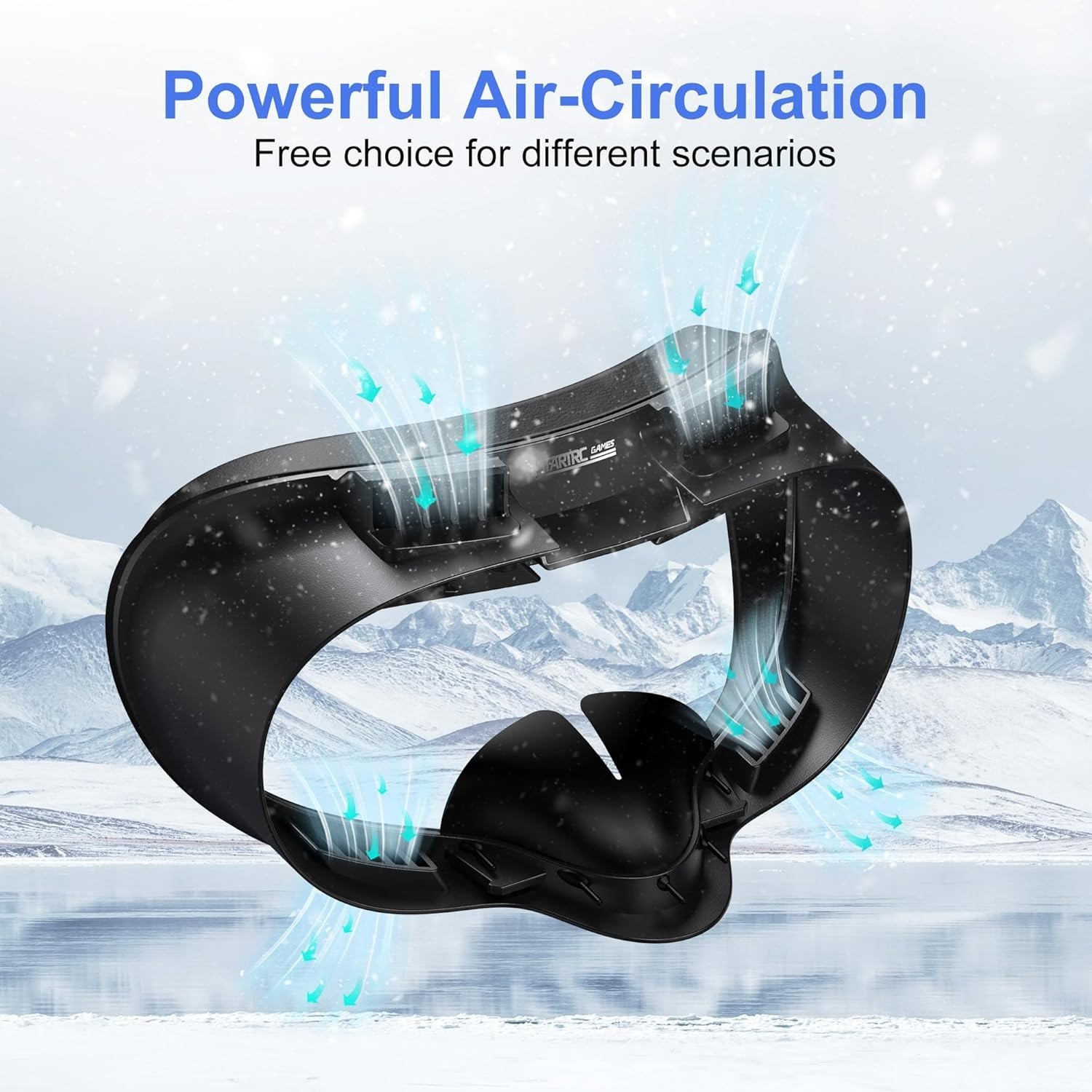Facial Interface Cooling Fan for Meta Quest 3S Accessories, Soft PU Leather & Ic