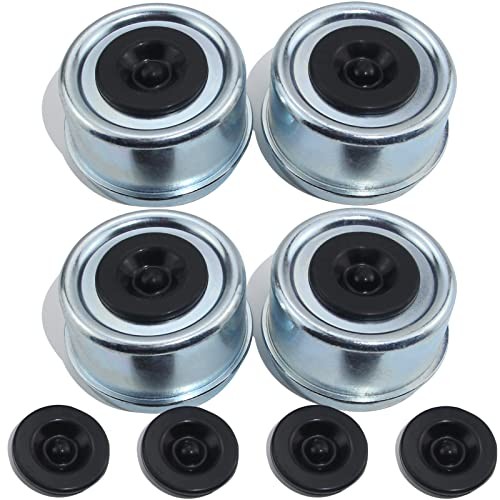 4PCS 2.44" Trailer Hub Cap,Trailer Axle Bearing Dust Cap Cup Grease Cover with